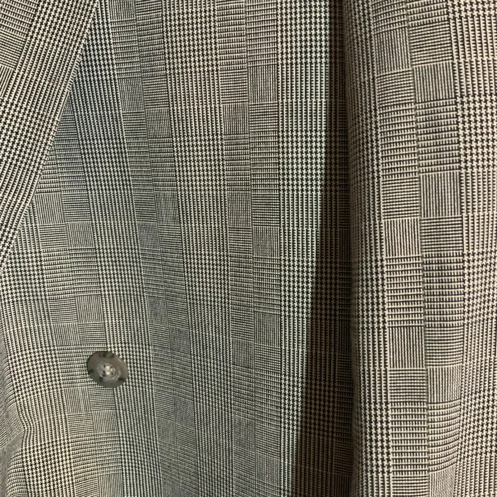 Vintage 80s Levis Exacl Double Breasted Blazer Glen Plaid Made in USA 44L Grey